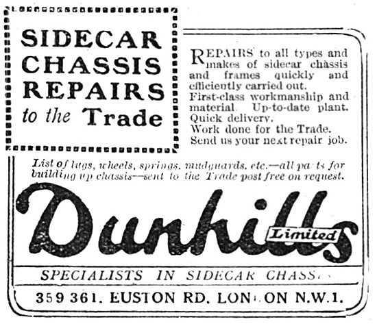 Dunhills Motor Cycle Sidecars & Repairs                          