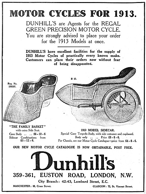 1912 Dunhills Family Basket Sidecar                              
