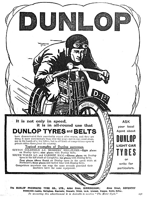 Dunlop Motor Cycle Tyres & Belts                                 