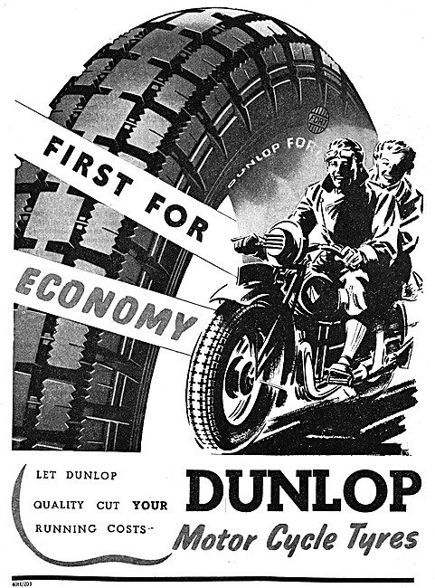 Dunlop Motorcycle Tyres 1940 Advert                              