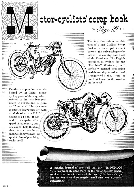 Dunlop Motor Cycle Tyres 1942 Advert                             