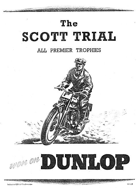 Dunlop Motorcycle Tyres 1947 Scottt Trial                        