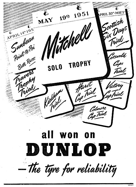 Dunlop Tyres 1951 Advert                                         