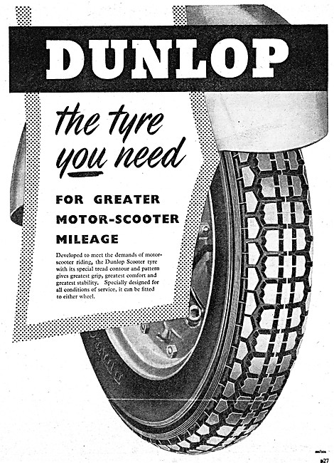 Dunlop Motor Cycle Tyres 1956                                    