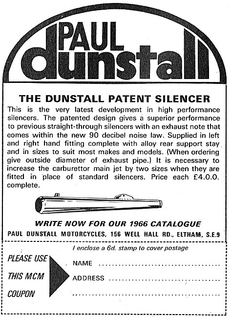 Paul Dunstall Patent Silencer                                    