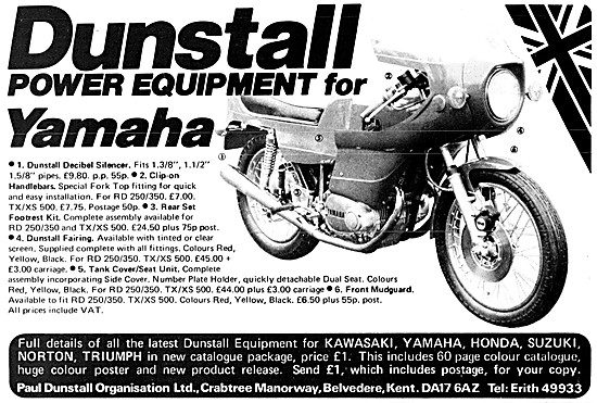 Dunstall Power Equipment For Yamaha Motorcycles                  