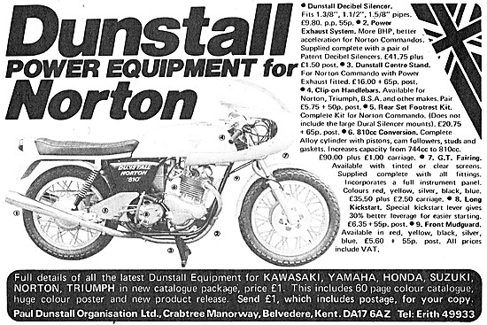 Dunstall Power Equipment For Norton - Dunstall Norton 810        