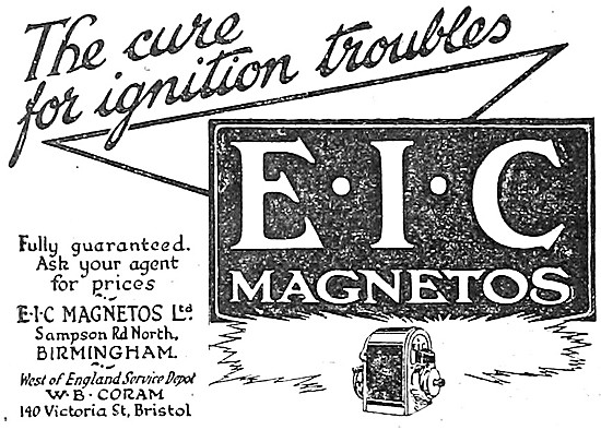 1921 E.I.C.Motor Cycle Magneto Advert                            