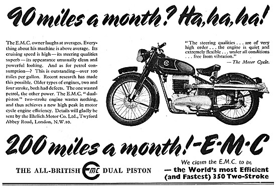 EMC Dual Piston  350 cc Two-Stroke Motor Cycles 1948             