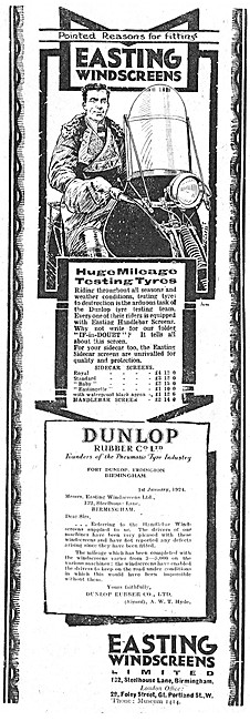 1924 Easting Motorcycle Windscreen                               