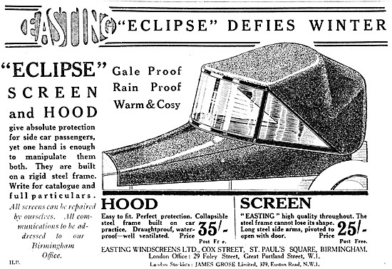 Easting Eclipse Sidecar Hoods & Screens 1925 Product Lines       