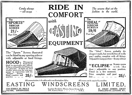 Easting Sidecar Windscreens                                      