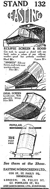 Easting Sidecar Windscreens & Hoods                              