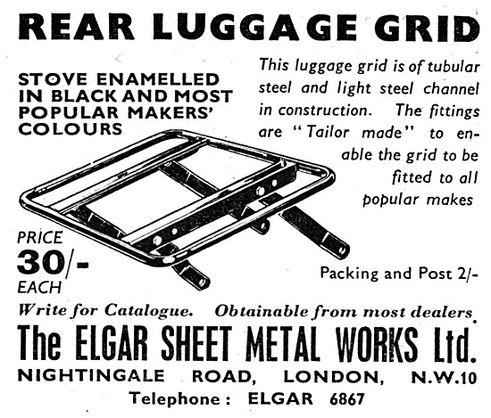 Elgar Motor Cycle Rear Luggage Grid                              
