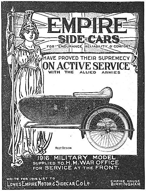 Empire Sidecars On Active Service 1916                           