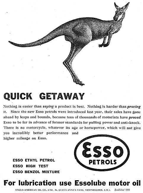Esso Ethyl Petrol- Esso Benzol Mixture - Esso High Test Petrol   