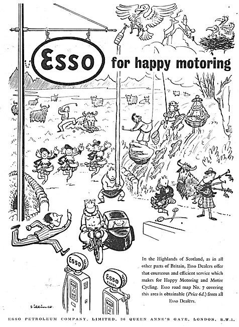 Esso Extra Petrol 1952 Cartoon Advert                            
