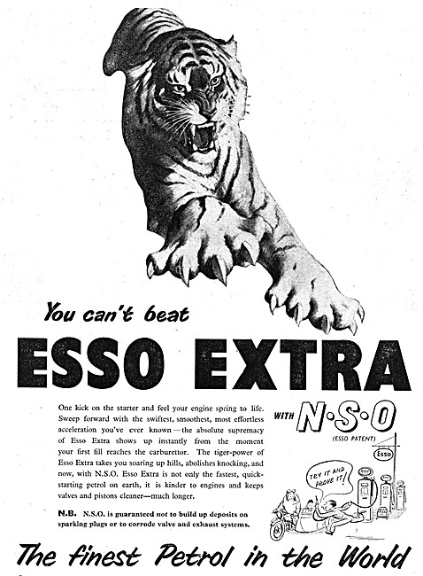 Esso Extra Petrol With NSO 1954 Advert                           