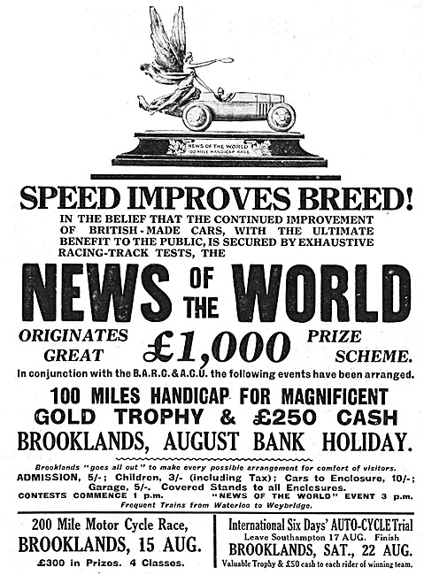 1925 News Of The World Motor Cycle Race Brooklands               