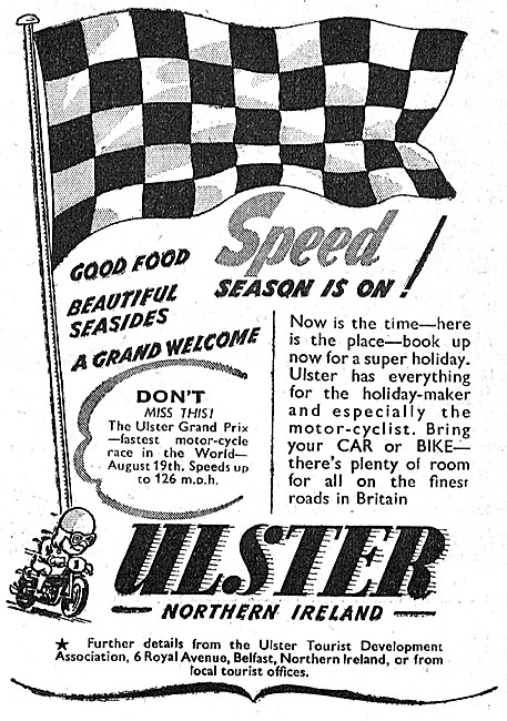 Ulster Grand Prix 1950 Promotional Advert                        