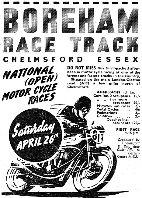 Boreham Motorcycle Race Track Essex                              