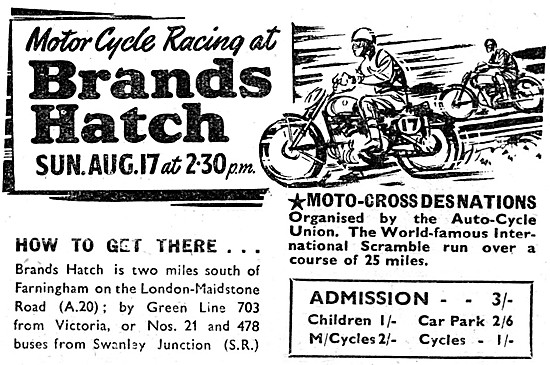 Brands Hatch Motor Cycle Racing Aug 17th 1952                    