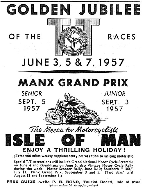 Manx Grand Prix June 1957 - T.T.Golden Jubilee Week              