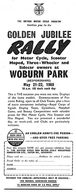 British Motor Cycle Industry Golden Jubilee Rally May 1960 Woburn