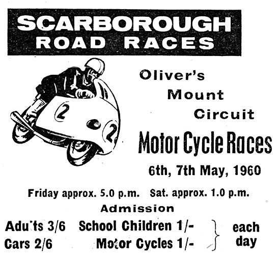 Scarborough Motor Cycle Road Racing Olivers Mount May 6th 1960   