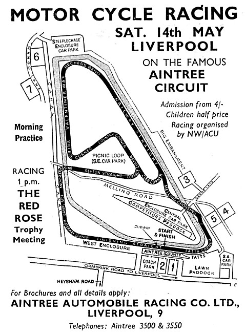 Aintree Motor Cycle Racing 14th May 1960                         