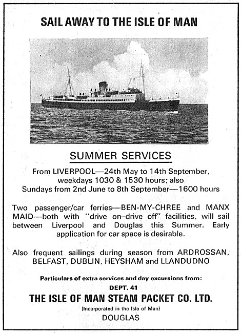 The Isle Of Man Steam Packet Company Summer Services TT Week 1968