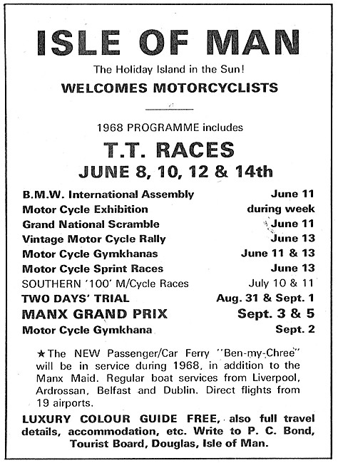 Isle Of Man T.T.Races Programme June 1968                        