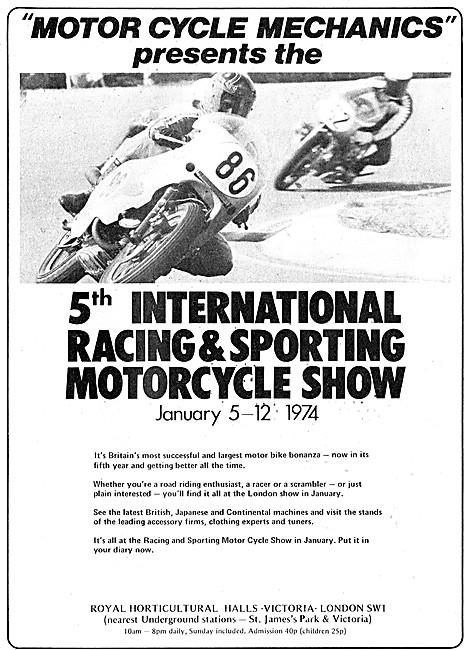 5th International Racing & Sporting Motorcycle Show January 1974 