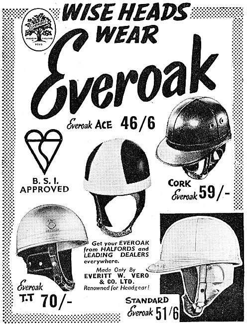 The 1958 Everoak Crash Helmet Range                              