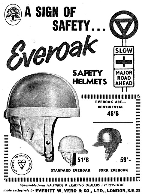 Everoak Motor Cycle Helmets 1963 Range                           