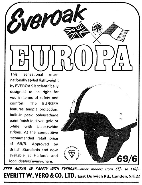 Everoak Europa Crash Helmet 1970                                 