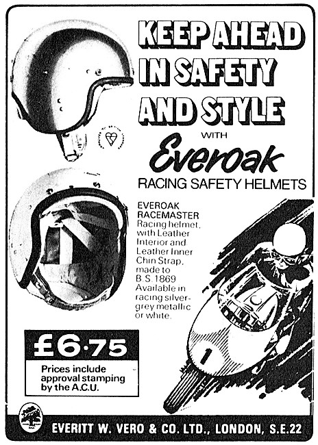 1972 Everoak Racing Safety Helmets                               