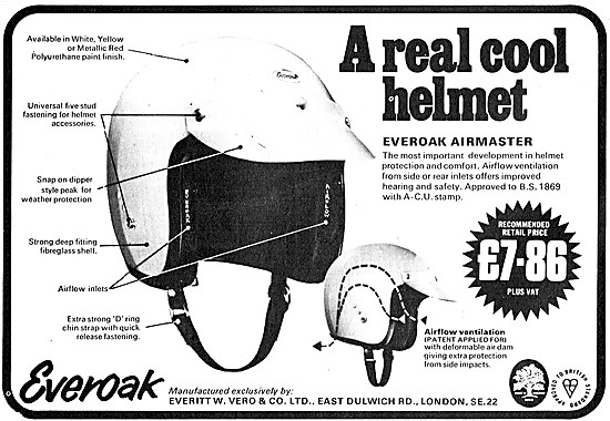 1974 Everoak Airmaster Crash Helmet                              