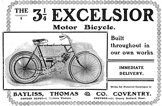 Excelsior 3.25 H.P.Motor Bicycle 1904                            