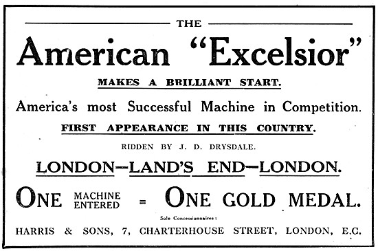 1914 American Excelsior Motor Cycle Advert                       