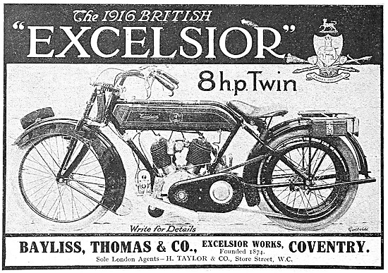 1915 Excelsior 8 hp Twin Motor Cycle                             