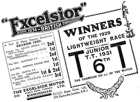 Excelsior Motor Cycles TT Successes                              