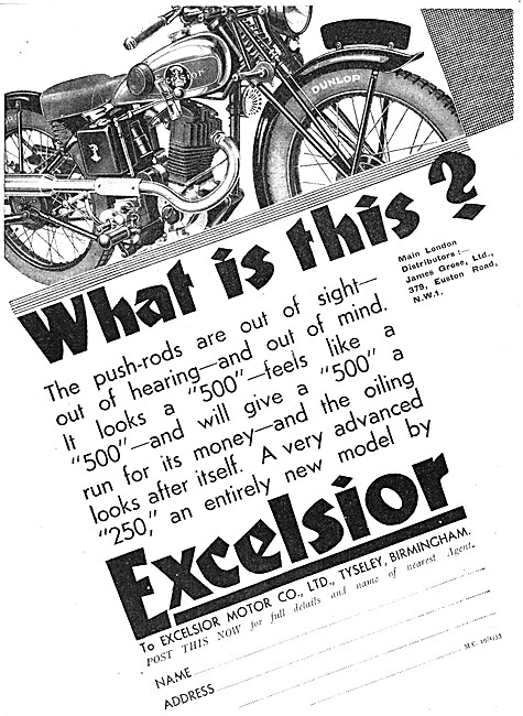 1933 Excelsior 250 cc OHV Motorcycle                             