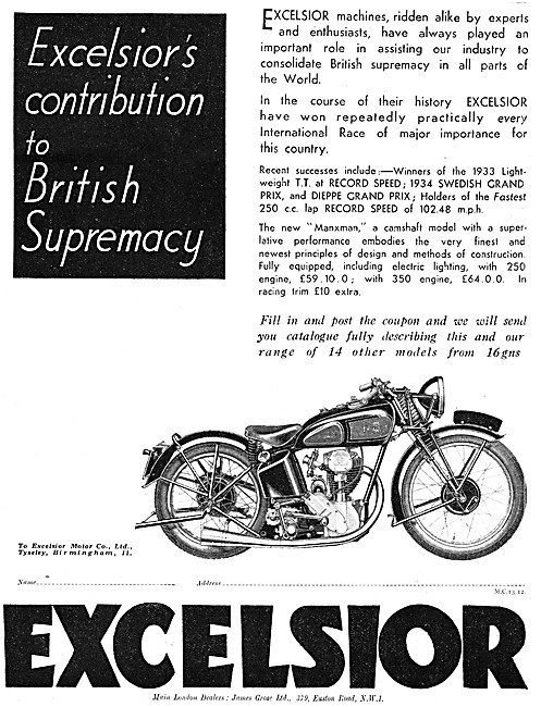 1934 Excelsior Manxman 350 cc                                    
