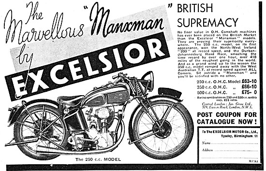 1936 Excelsior Manxman 250 cc                                    