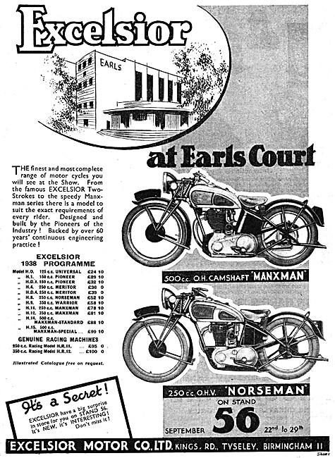 1937 Excelsior Norseman 250 cc - Excelsior Manxman 500 cc OHC    