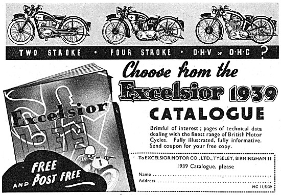 Excelsior Motor Cycles 1939                                      