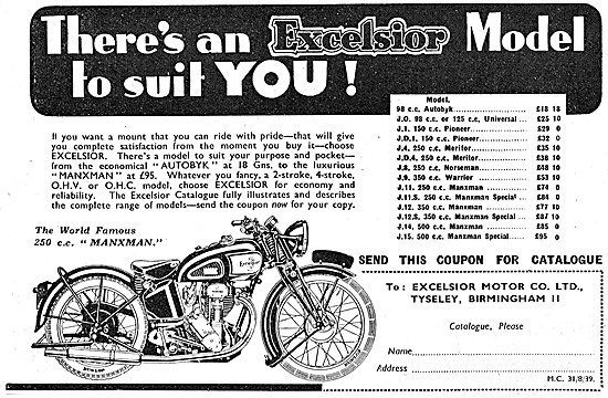 1939 Excelsior Manxman                                           