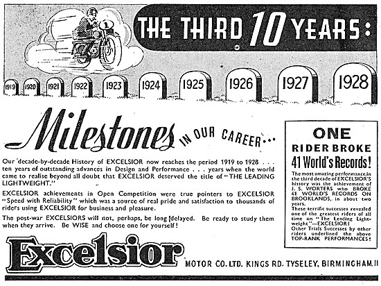 1943 Excelsior Motor Cycles                                      