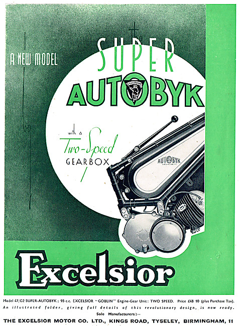 Excelsior MOdel 47/G2 Super-Autobyk - Excelsior Goblin Engine    